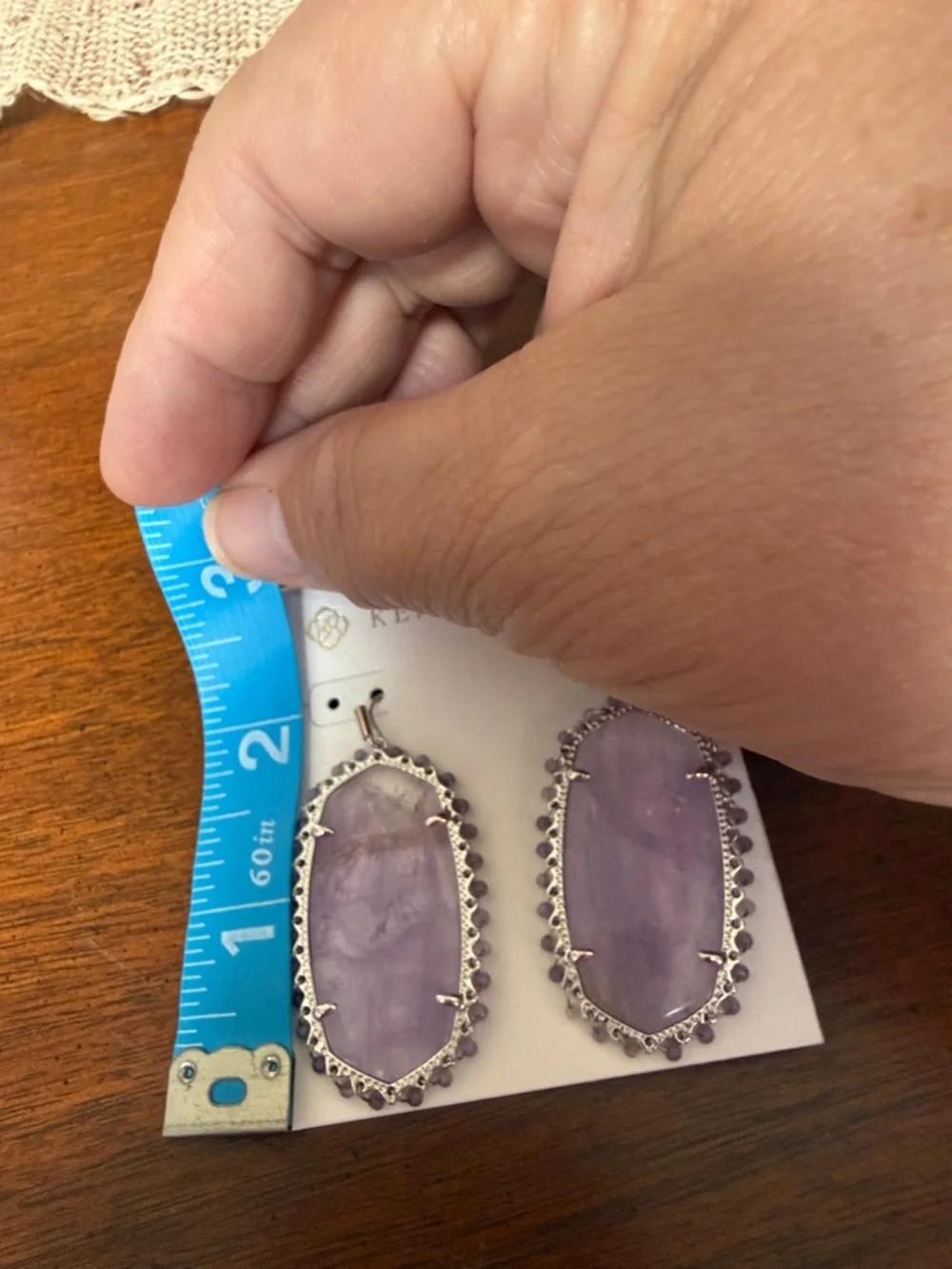 Kendra Scott Beaded Danielle Statement Earrings Amethyst Silver
